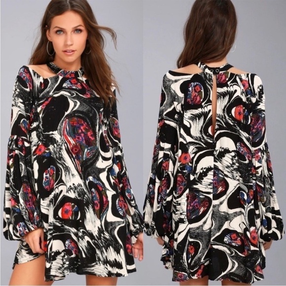 Free People Drift Away Cold Shoulder Tunic Top Multicolored - Picture 4 of 16